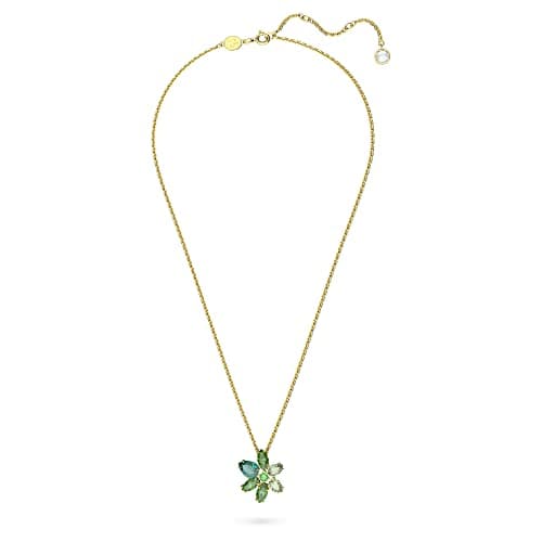 Swarovski Gema Flower Pendant Necklace for Women Special Occasions Sparkling Crystal Pendant Necklace 18K Gold Vermeil S