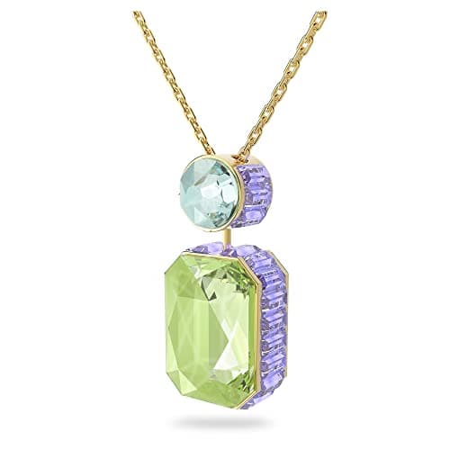 Swarovski Chroma Crystal Pendant Necklace Collection Gold Tone Finish Setting for Special Occasions
| Swarovski Chroma