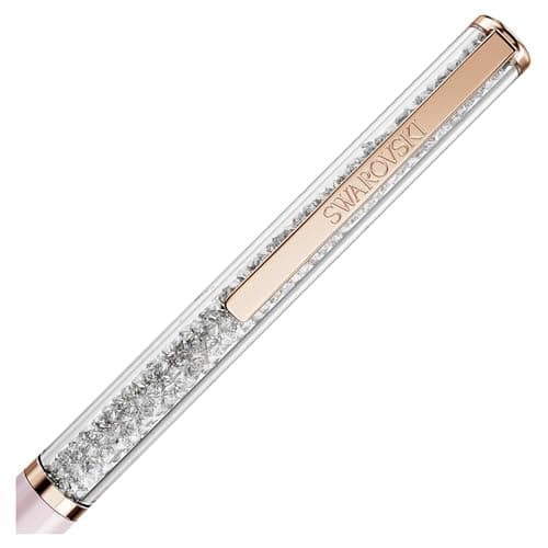 Swarovski Crystalline Silk Ballpoint Pen - Pink, Pink Lacquered, Rose Gold-Tone Plated | Elegant Writing Tool for Office