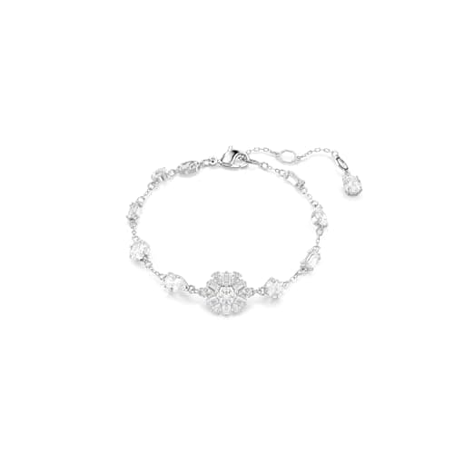 Swarovski Idyllia Clear Mixed Cuts Snowflake Rhodium Finished Bracelet for Women Yugioh Theme Party Jewelry