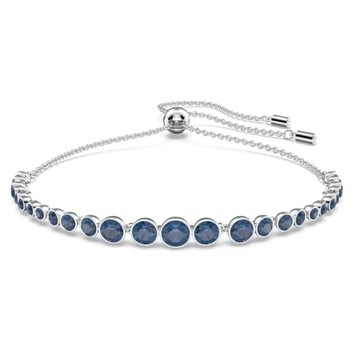 Swarovski Emily Tennis Bracelet Jewelry Collection for Women Clear Crystals Blue Crystals Pink Crystals 18k Gold Plated