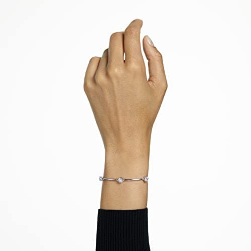 Swarovski Attract Rhodium Tone Necklace, Earring, and Bracelet for Fashion Conscious Women on Formal Occasions
| Swarov