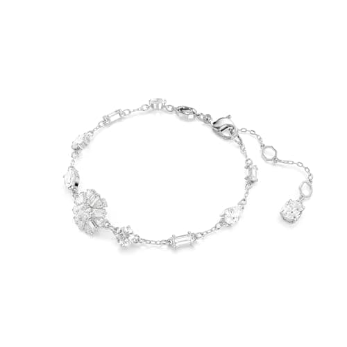 Swarovski Idyllia Clear Mixed Cuts Snowflake Rhodium Finished Bracelet for Women Yugioh Theme Party Jewelry