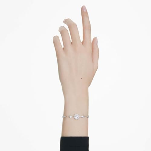 Swarovski Idyllia Clear Mixed Cuts Snowflake Rhodium Finished Bracelet for Women Yugioh Theme Party Jewelry