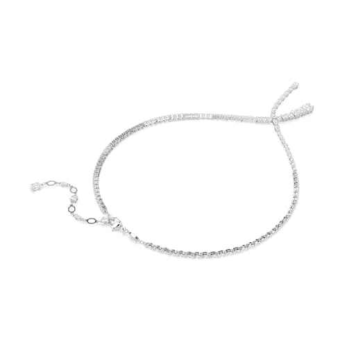 Swarovski Matrix Y Necklace | Mixing Cuts Clear Rhodium Finished Necklace for Women | Elegant Everyday Jewelry | 18 Inch