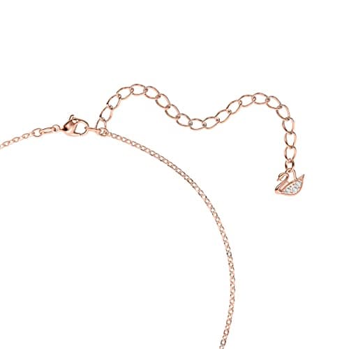 Swarovski Iconic Swan Necklace and Earrings Collection - Rose Gold Tone, Black Crystals, Elegant Jewelry for Special Occ