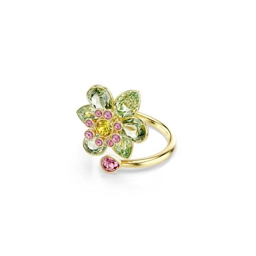 Swarovski Idyllia Open Ring - Mixed Cuts Flower Green Gold-Tone Finish Size 6 3/4 for Women
| Swarovski Idyllia Open Ri