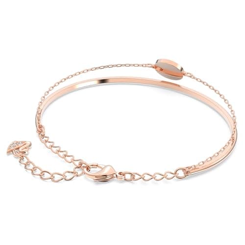 Swarovski Sublima Bangle Bracelet, Rose Gold Tone Finish, For Elegant Women, Evening Wear, Sparkling Clear Crystals, 8cm