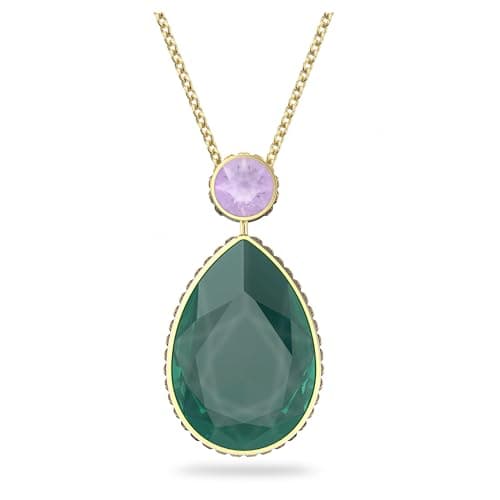 Swarovski Chroma Crystal Pendant Necklace Collection Gold Tone Finish Setting for Special Occasions
| Swarovski Chroma