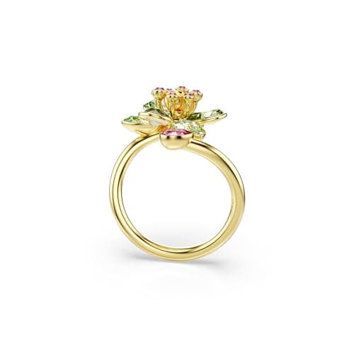Swarovski Idyllia Open Ring - Mixed Cuts Flower Green Gold-Tone Finish Size 6 3/4 for Women
| Swarovski Idyllia Open Ri