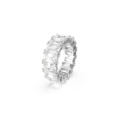 Swarovski Matrix Vittore Clear Baguette Ring for Women Rhodium Finish Size 8