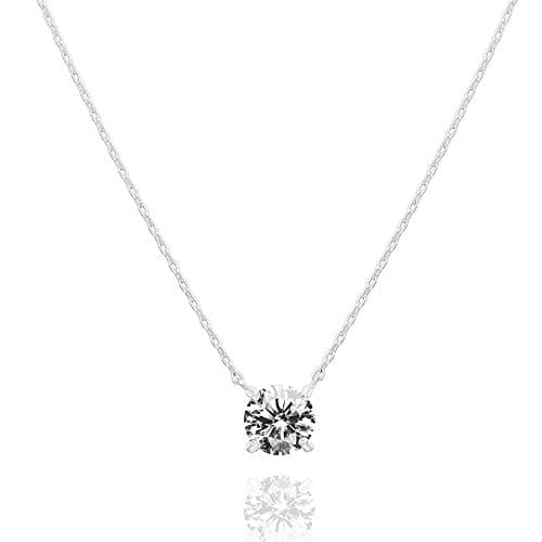 PAVOI Women's Gold Necklaces 14K Gold Plated 1.5 Carat Cubic Zirconia Solitaire Choker Necklace | Fine Jewelry for Women
