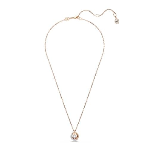 Swarovski Dextera Pendant Round Cut Clear Rose Gold-Tone Finished for Women Evening Party