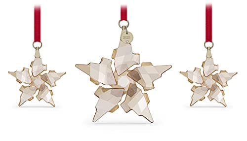 Swarovski Annual Edition 2022 Ornament - White Swarovski Crystals, Champagne Gold Tone Finish Metal, Best Gifts for Love