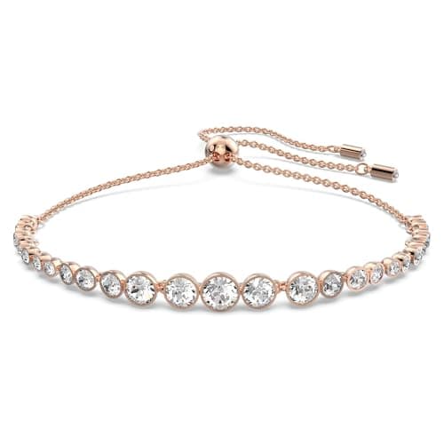 Swarovski Emily Tennis Bracelet Jewelry Collection for Women Clear Crystals Blue Crystals Pink Crystals 18k Gold Plated