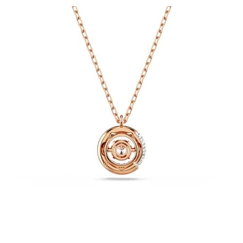 Swarovski Dextera Pendant Round Cut Clear Rose Gold-Tone Finished for Women Evening Party