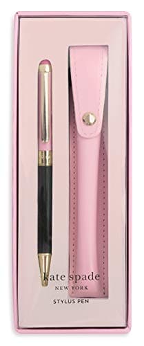 Kate Spade New York Stylus Pen for Touch Screens Colorblock, Metal Ballpoint Touch Screen Stylus with Black Ink and Stor