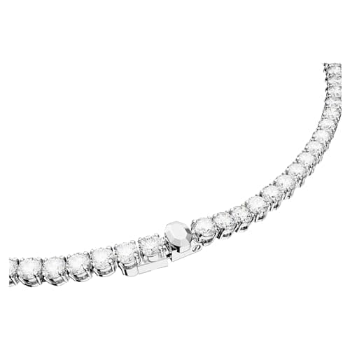 Swarovski Matrix Tennis Clear Round Cut Rhodium Finished Necklace for Women During Sports