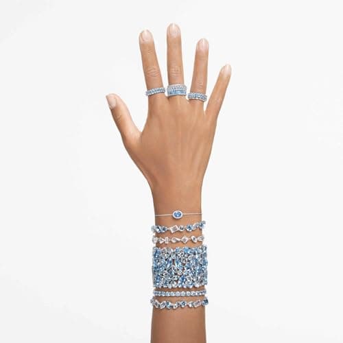Swarovski Matrix Vittore Ring, Round Cut Clear Silver-Tone Finish for Women, Casual Wear, Sparkling Sparkle Clear Swarov