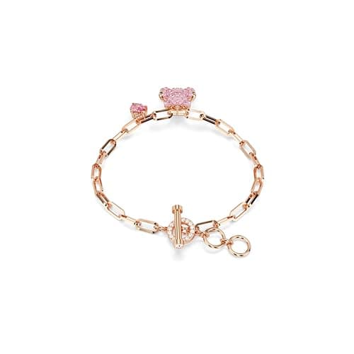 Swarovski Teddy Bracelet for Women, Bear Design, Pink, Rose Gold-Tone Finish, Fashion Accessory