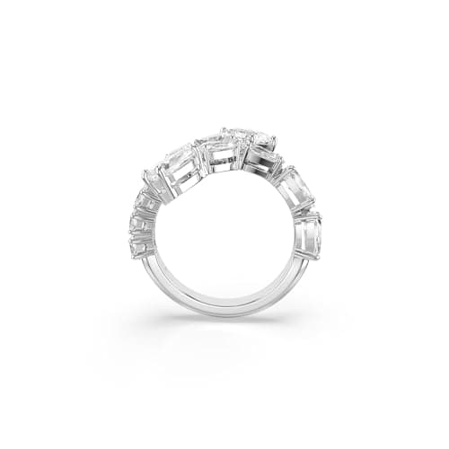 Swarovski Matrix Ring - Mixed Cuts Clear Jewelry, Women's Evening Party Rhodium Finishפעולת,