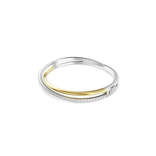 Swarovski Hyperbola Clear Round Cut Mixed Metal Bangle for Ladies as Gifts