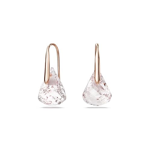 Swarovski Lunar Drop Earrings Pink Rose Gold-Tone Finish for Women Casual Occasions Clear Sparkling Crystals