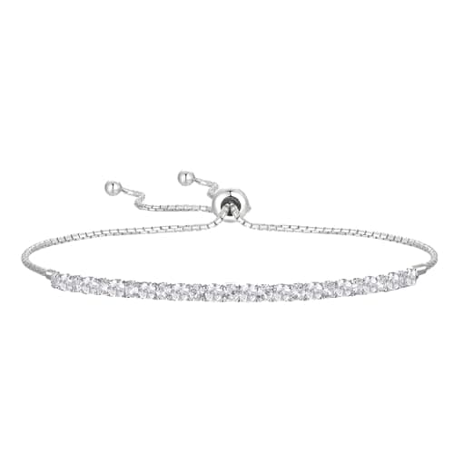 Tirafina Gemstone and Lab-Created White Sapphire Adjustable Bolo Bracelet for Women, Easy-On Easy-Off, Perfect for Casua
