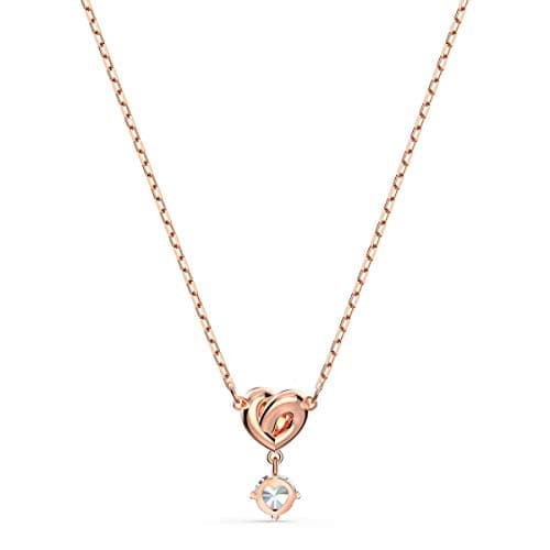 Swarovski Lifelong Heart Jewelry - Rose Gold & Rhodium Tone Crystal Necklace, Earrings, Bracelet for Women, Elegant Ever