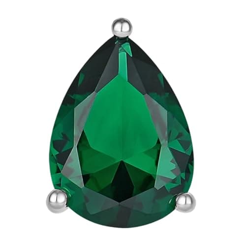 YL 925 Sterling Silver Teardrop Dangle Earrings for Women | Birthstone Solitaire Leverback Jewelry | 7x10 MM | Birthston