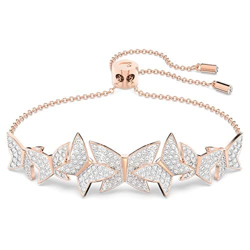Swarovski Lilia Bracelet: Butterfly Design, White Color, Rose-Gold Tone Plated for Women