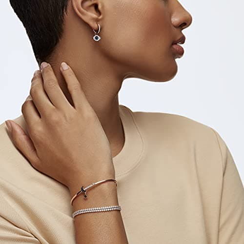 Swarovski Women's Symbolica Evil Eye Hoop Pierced Earrings: Multi-colored, Rose-gold Tone Finished, Trendy Jewelry for E
