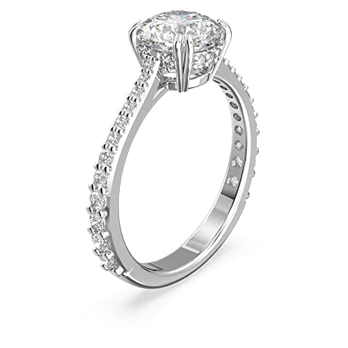 Swarovski Constella Ring Set Collection for Women, Clear Crystals, Elegant Rhodium Tone Finish, Stylish Jewelry, 6pcs Se