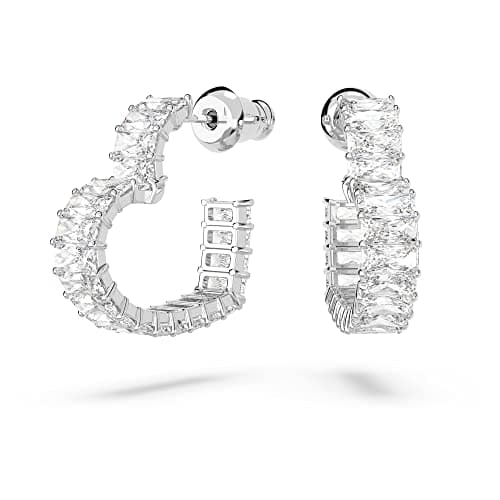 Swarovski Matrix Crystal Jewelry Collection with Heart Symbols and Rhodium Finished Metal for Women
| Swarovski Matrix