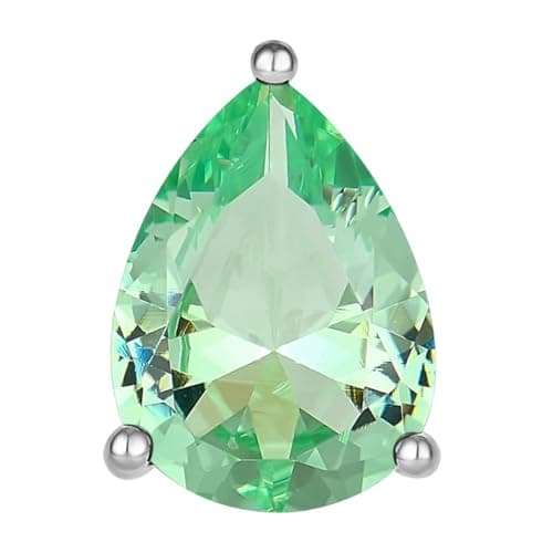 YL 925 Sterling Silver Teardrop Dangle Earrings for Women | Birthstone Solitaire Leverback Jewelry | 7x10 MM | Birthston