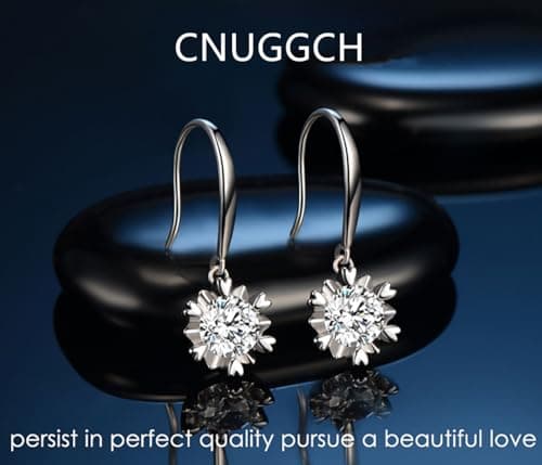 Moissanite Hoop Drop Earrings for Women 1Ct-3Ct Gifts for Wife Her Mom Girlfriend Daughter