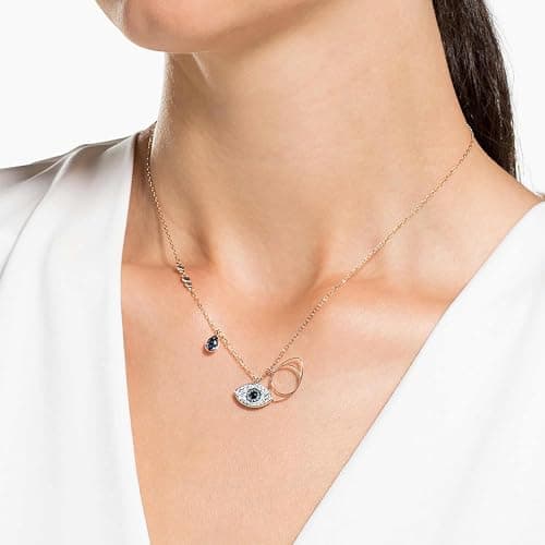 Swarovski Women's Symbolica Evil Eye Pendant Necklace - Blue, Mixed Metal Finish | Fashion Jewelry for Everyday Wear | A