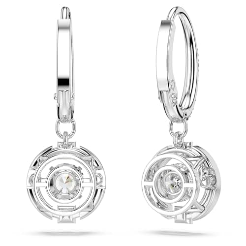 Swarovski Sparkling Dance Necklace and Earrings Jewelry Collection for Women in Rhodium Finish and Blue & Clear Crystal