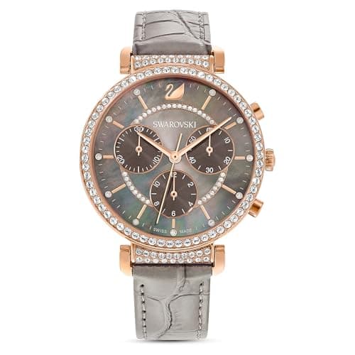 Swarovski Passage Chrono Crystal Watch Collection for Men Casual Wear Features Crystal Dial Leather Strap