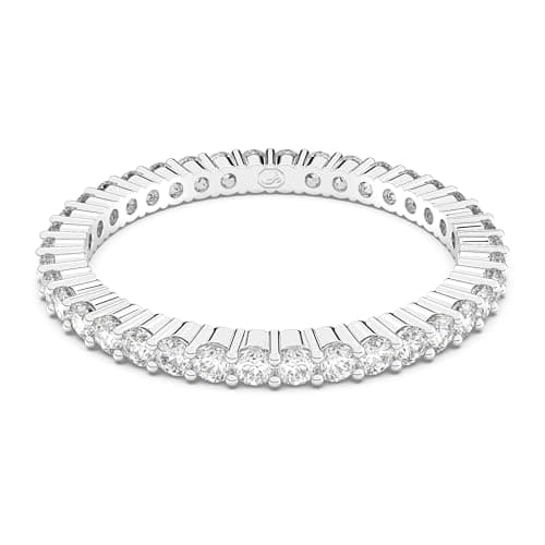 Swarovski Matrix Vittore Ring, Round Cut Clear Silver-Tone Finish for Women, Casual Wear, Sparkling Sparkle Clear Swarov
