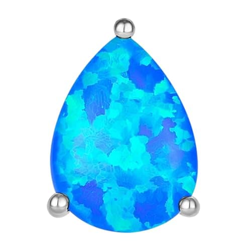 YL 925 Sterling Silver Teardrop Dangle Earrings for Women | Birthstone Solitaire Leverback Jewelry | 7x10 MM | Birthston