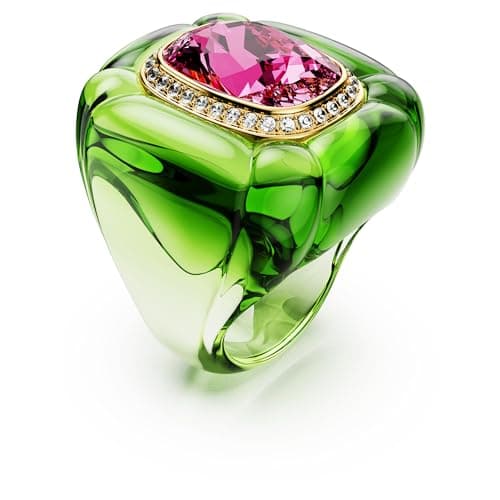 Swarovski Dulcis Multicolored Cocktail Ring, Cushion Cut, Pavé, Size 6 3/4 for Women at Parties and Special Occasions