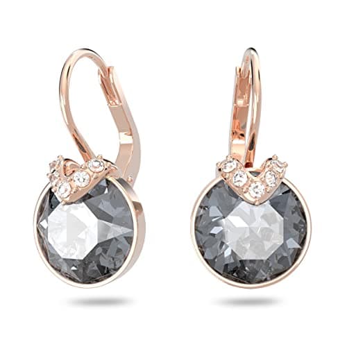 Swarovski Bella V Crystal Earrings, Grey, Yellow, Clear, Rose Color Crystals, Elegant Jewelry for Special Occasions, Swa