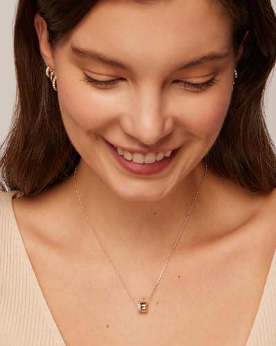 PAVOI 14K Gold Plated Cubic Zirconia Rondelle Pendant Necklace for Women | Elegant Two-Toned Dainty CZ Necklaces