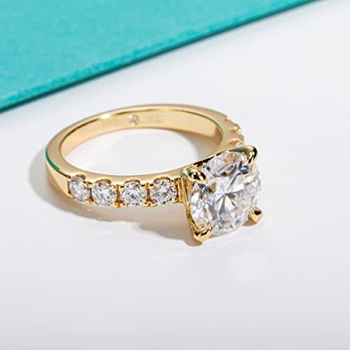 AnuClub Moissanite Engagement Ring, Total |3cttw D Color Round/Oval/Asscher Cut, Elegant Gift for Women