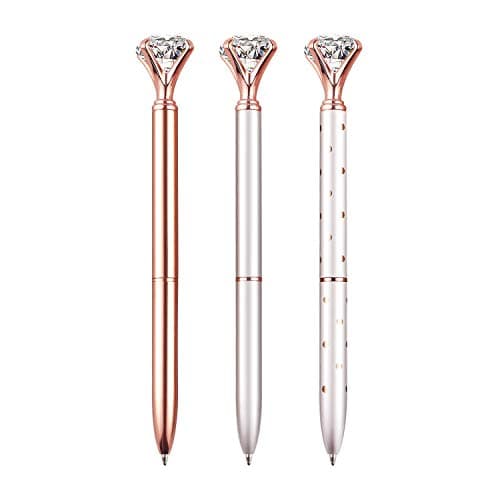 NNY Metal Crystal Diamond Ballpoint Pens for Women & Girls Christmas Birthday Gifts School Office