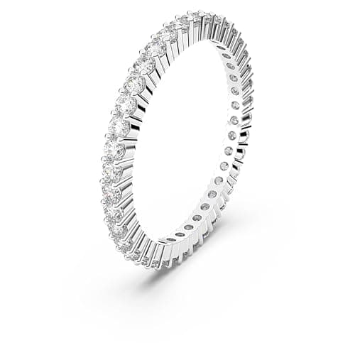 Swarovski Matrix Vittore Ring, Round Cut Clear Silver-Tone Finish for Women, Casual Wear, Sparkling Sparkle Clear Swarov