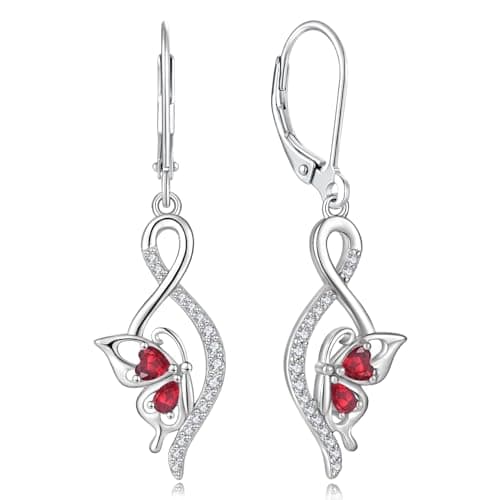 YIFSIY Butterfly Earrings 925 Sterling Silver Leverback Infinity Dangle Jewelry for Women Gifts for Her Party Occasions