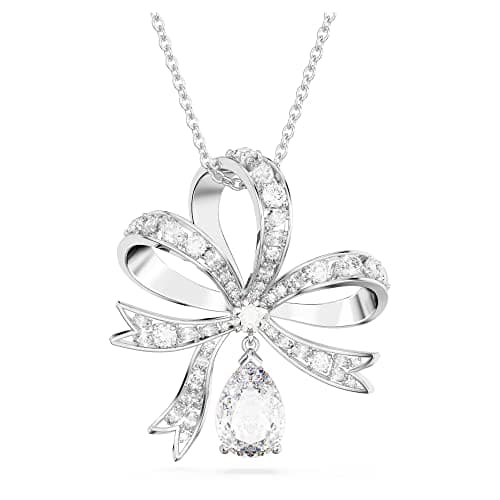 Swarovski Volta Bow-Inspired Clear Crystals Jewelry Necklace Earrings and Bracelets for Women Rhodium Finish Best Seller