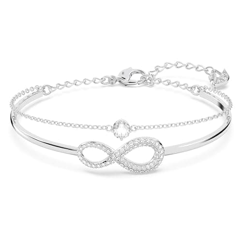Swarovski Infinity Twist Jewelry Clear Crystals Rhodium Rose Gold Tone Bracelets Necklaces